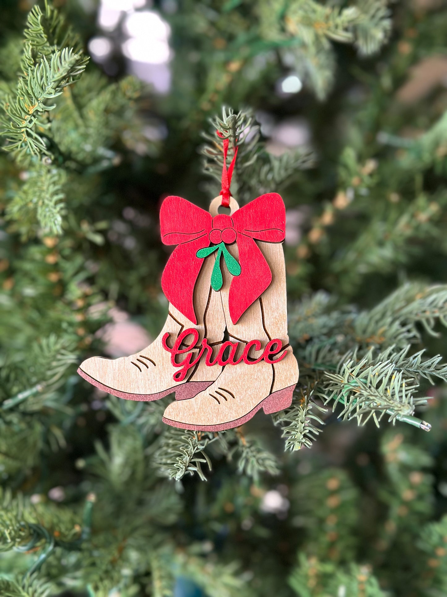 Bow & Boot Ornament