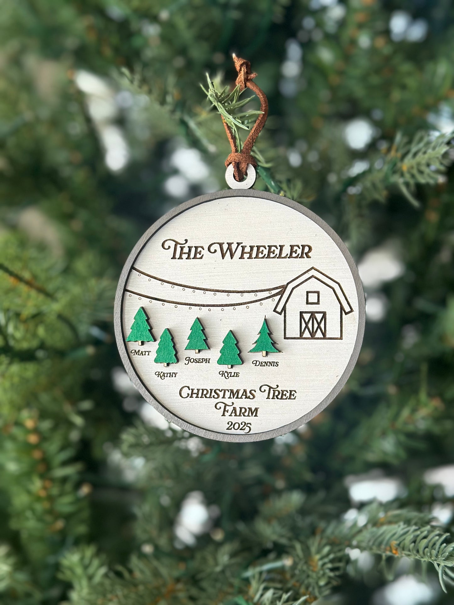 Family Christmas Tree Farm Ornament