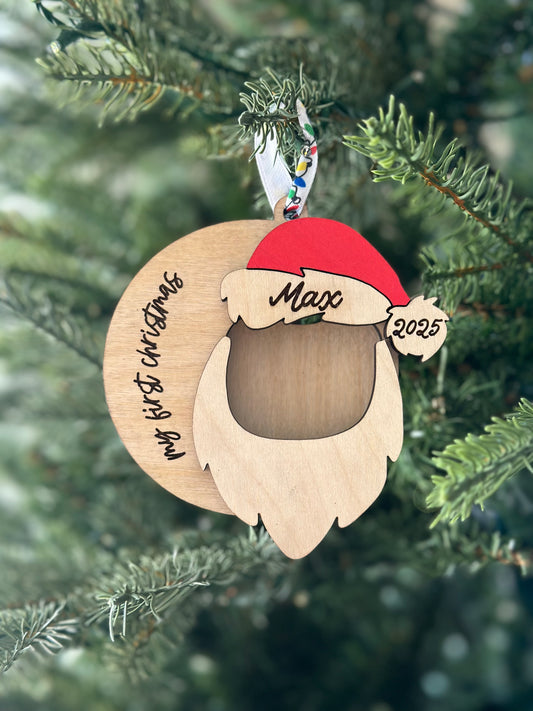 First Christmas Santa Photo Ornament