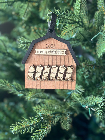 Family Barn Ornament