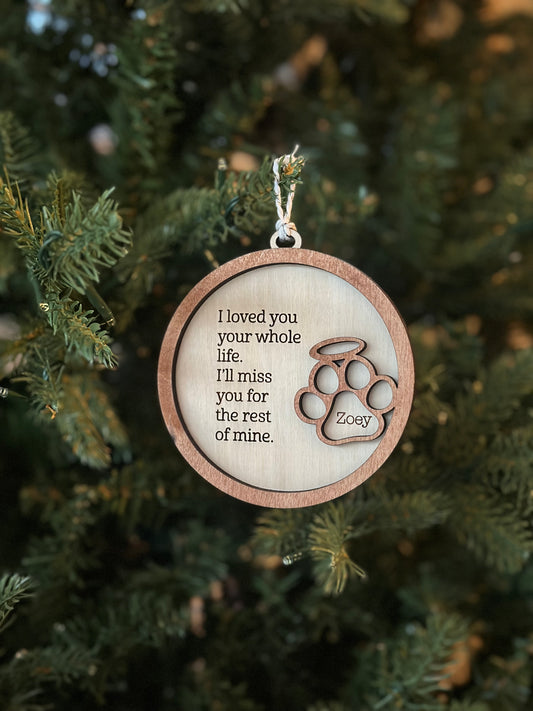 Paw Print Halo Memorial Ornament