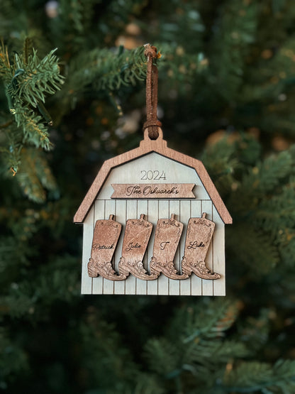 Family Barn Ornament